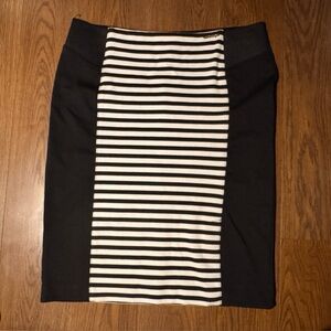 Anne Klein Black and White Striped Pencil Skirt